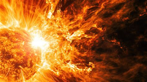 solar flare, sun surface close-up, coronal mass ejection, solar ...