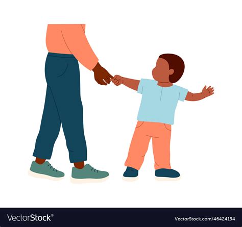 Child hold adult hand Royalty Free Vector Image