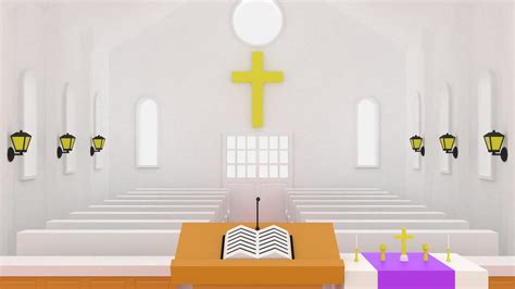 3D Cartoon Church Interior - TurboSquid 1641307