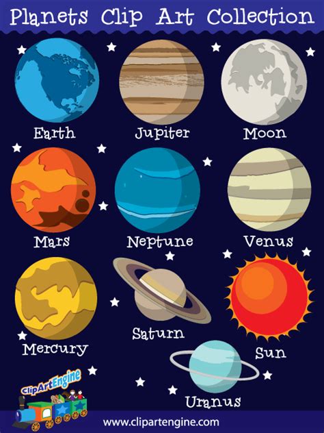 Planets Clip Art Collection for Personal and Commercial Use | Solar ...