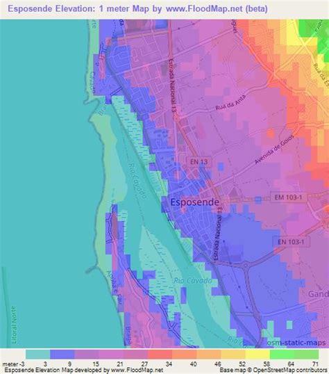 Elevation of Esposende,Portugal Elevation Map, Topography, Contour