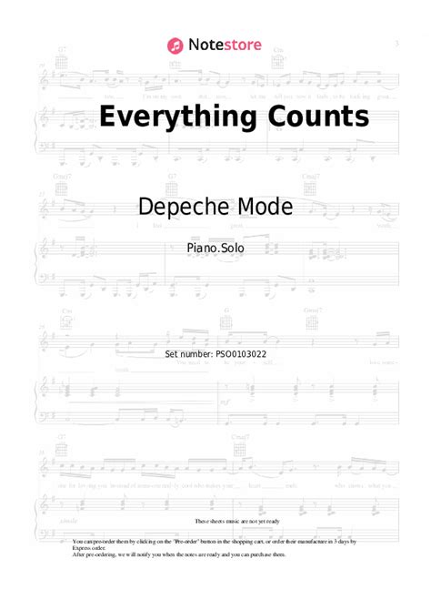 Everything Counts piano sheet music Depeche Mode in Note-Store.com ...