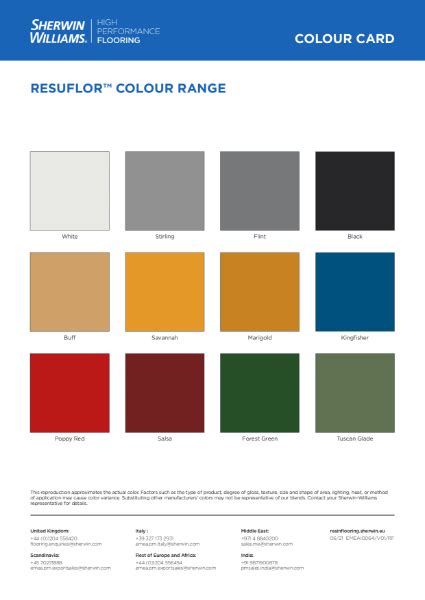 Colour Chart - Resuflor epoxy coatings, self levellers and screeds ...