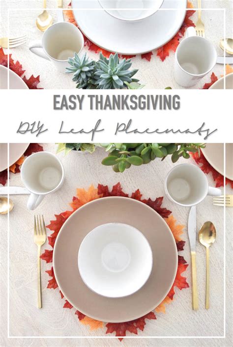 Easy DIY Thanksgiving Leaf Placemats • theStyleSafari