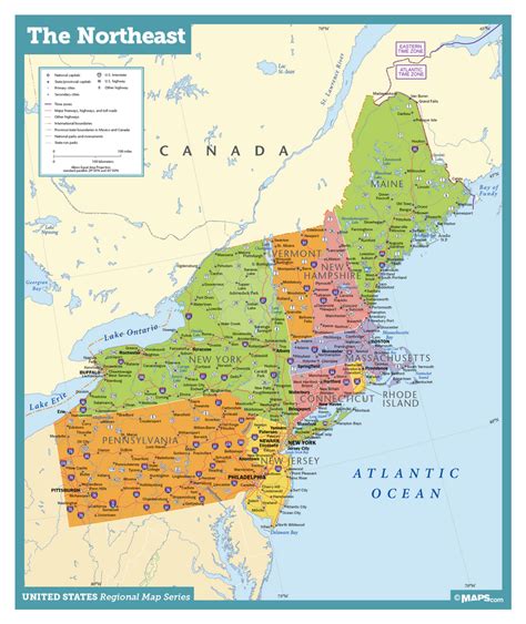 Northeast USA Wall Map | Maps.com.com