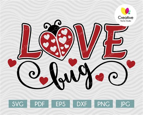 Valentine's Love Bug SVG | Creative Vector Studio