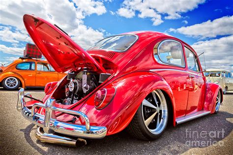 1966 Red VW Bug Rear View Photograph by Toshi Tagawa - Fine Art America