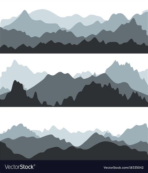 Cartoon Silhouette Black Mountains Landscape Background Landscape ...