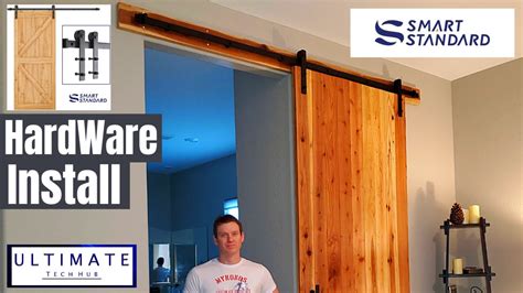 SMARTSTANDARD 8FT HEAVY DUTY BARN DOOR HARDWARE – INSTALLATION - YouTube