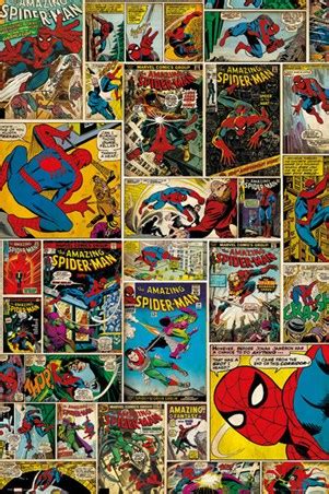 The Amazing Spider-Man Comic Collage, Marvel Comics - PopArtUK