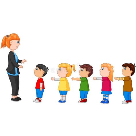 Students Standing In Line Clipart Black