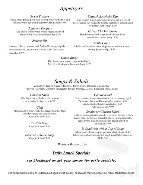 Dahlia Cafe menu in Liberty Hill, Texas, USA