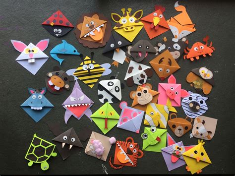 Cute animal corner bookmark fun activity for kids, cute gift idea ...