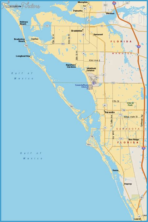 Sarasota Map - TravelsFinders.Com