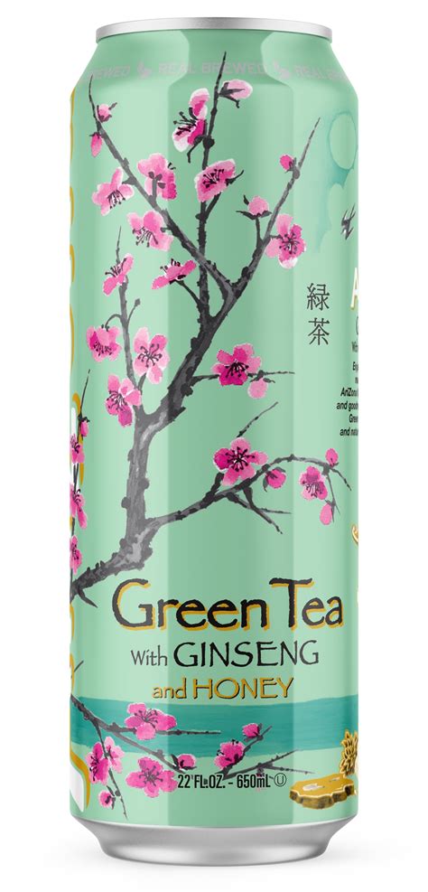 Arizona Green Tea with Ginseng and Honey - 22 fluid ounce aluminum cans ...