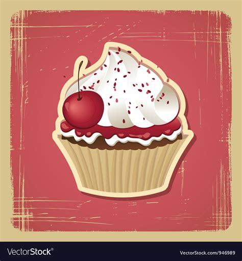 Vintage Cupcake card Royalty Free Vector Image