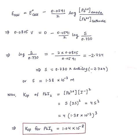 A student does an experiment to determine the molar solubility of lead ...