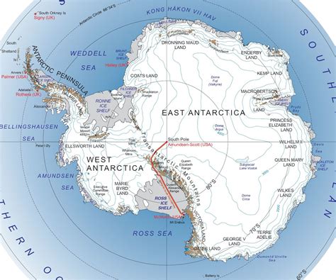 Map of the South Pole Operation Highjump, Coldest Place On Earth ...