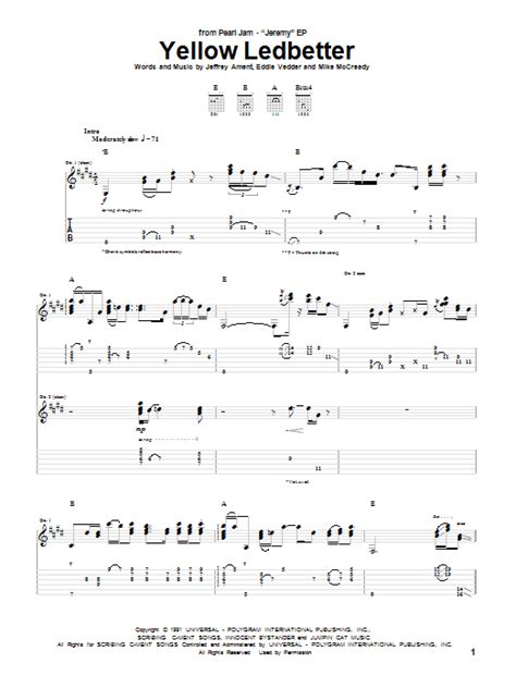Yellow Ledbetter by Pearl Jam - Guitar Tab - Guitar Instructor