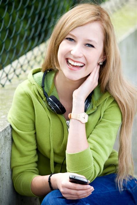 Teenage girl smiling stock image. Image of caucasian - 20575815