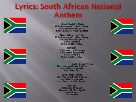 PRINT The words to the South African national anthem Parent24