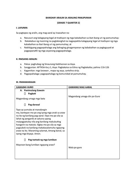 Semi Detailed Lesson Plan In Araling Panlipunan I Pdfcoffee Com – Theme ...