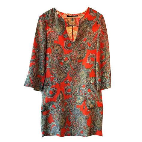 Zara Dresses Orange Silk ref.59098 - Joli Closet