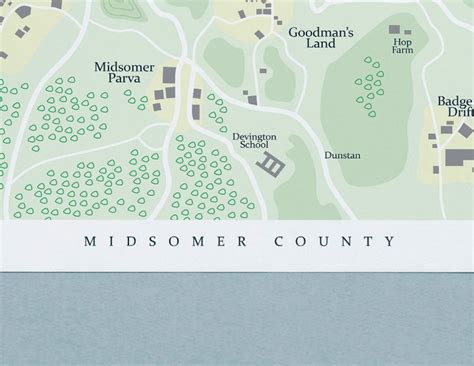 Midsomer Murders Locations Map Poster High Quality Print | Etsy