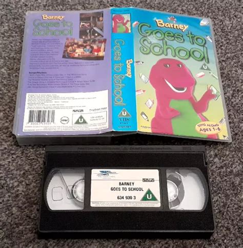 BARNEY THE DINOSAUR Barney Goes To School Bj Pal Vhs Video Kids ...