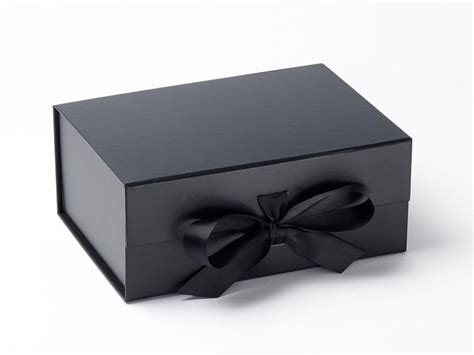 Luxury Folding Black A5 Gift Hamper Box with magnet snap shut closure ...