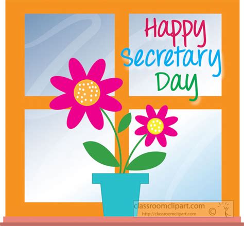 Secretarys Day Clipart- happy-secretaries-day-flowers-window-clipart ...