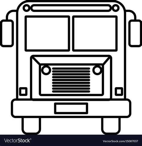 Sketch silhouette image front view school bus Vector Image