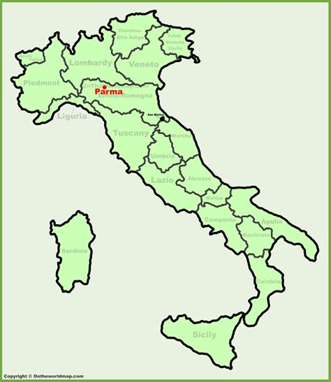 Parma location on the Italy map - Ontheworldmap.com