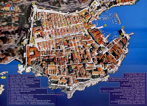 Old Town Dubrovnik Tourist Map - Dubrovnik Croatia • mappery