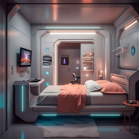 Design of a small room in space style in 2023 | Futuristic bedroom ...