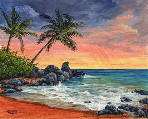 Makena Beach Sunset #beach #makena #sunset | Pintura do oceano, Arte da ...