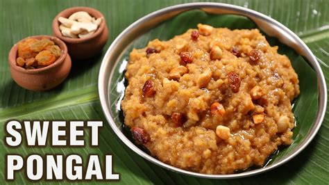 Sweet Pongal Recipe using Jaggery & Milk | Easy Sweet Pongal in ...