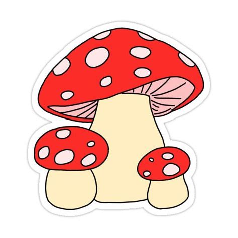 "Mushrooms red aesthetic indie " Sticker for Sale by shirstickers ...