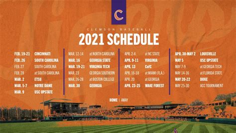 Clemson Printable Schedule 2022 - Printable Schedule