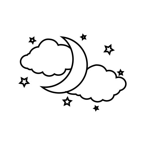 Moon and Stars icon vector. Night illustration sign. dream symbol ...