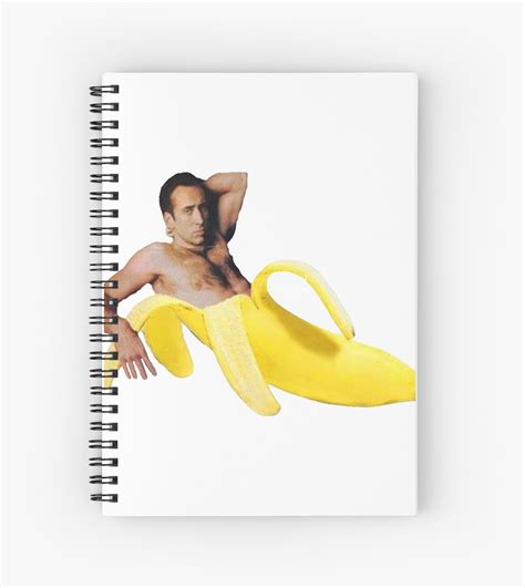 "Nicolas Cage In A Banana - Bright Yellow" Spiral Notebooks by ...