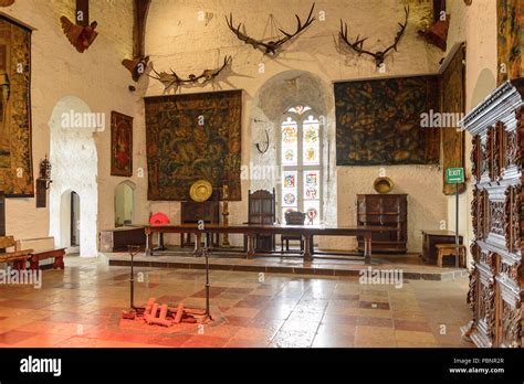 BUNRATTY, IRELAND - JULY 13, 2016: Interior of the Bunratty Castle ...