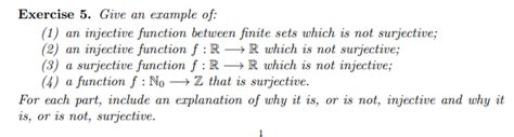 Solved Exercise 5. Give an example of: (1) an injective | Chegg.com