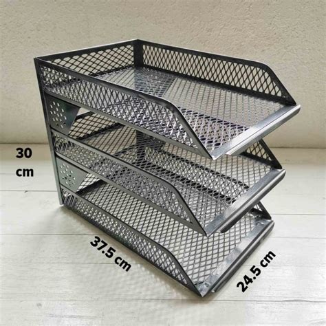 Metal Desk Organizer Tray Filing Three (3) Layer-Heavy Duty Quality ...