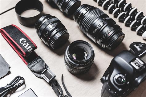 Professional Photographer DSLR Camera & Lens Equipment Free Stock Photo ...