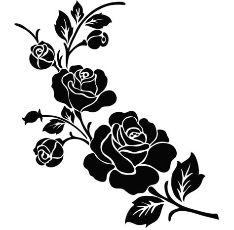 Clipart flower black and white Free vector Files download - Free Vector