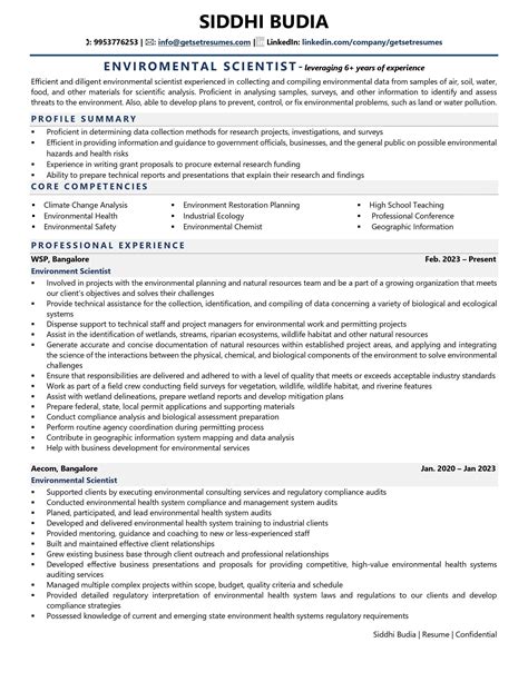 Environmental Scientist Resume Examples & Template (with job winning tips)