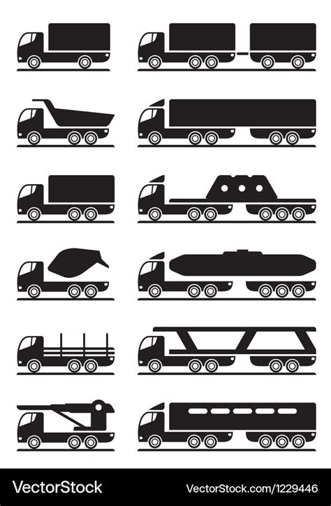 Different types of trucks Royalty Free Vector Image