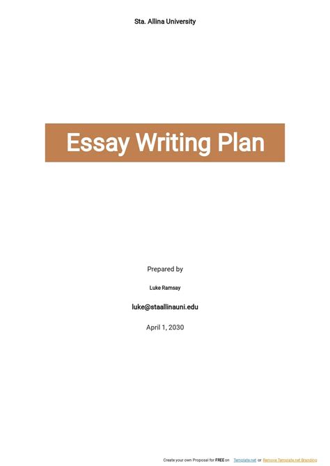 Free Essay Writing Plan Template - Google Docs, Word, Apple Pages, PDF ...