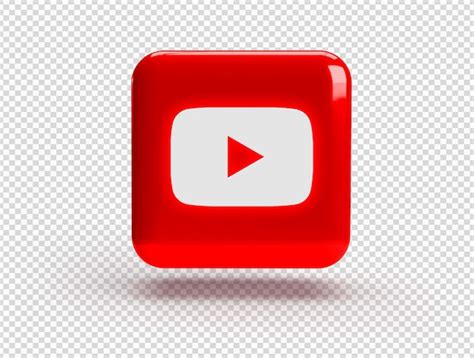 Free PSD | 3D Square with YouTube Logo